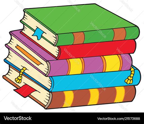 Pile of colorful books Royalty Free Vector Image