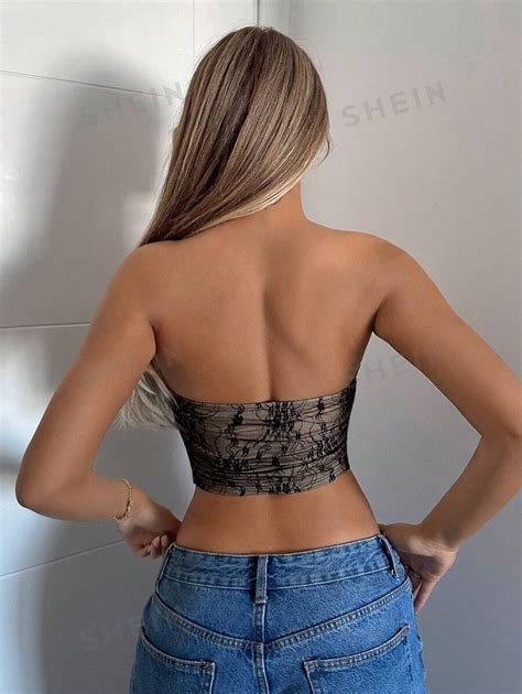 SHEIN ICON Lace Crop Tube Summer Top SHEIN USA