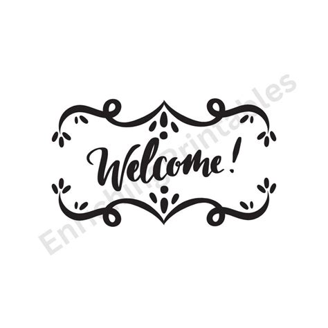 Welcome In Script Svg Welcome To Svg Welcome Svg Door Sign Svg