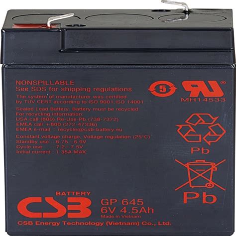 Csb Gp V Ah Rechargeable Maintenance Free Sealed Lead Acid