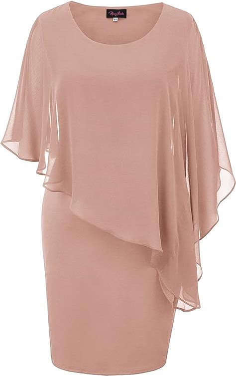 Hanna Nikole Womens Plus Size Sleeveless Cape Dress With Chiffon