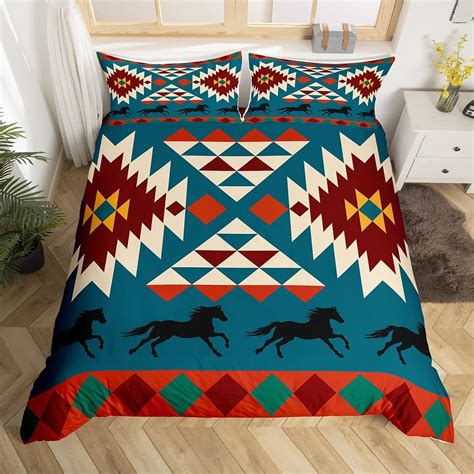 Amazon.com: Western Comforter Cover Horse Duvet Cover,Boho Western ...