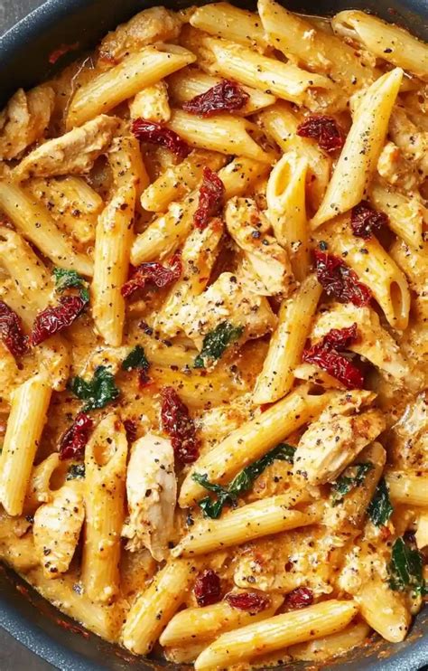 Creamy Asiago Chicken Pasta With Sun Dried Tomatoes