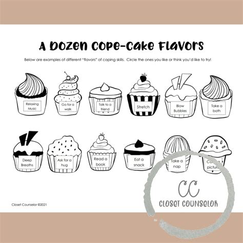 Cope Cakes Worksheets And Game To Teach Coping Skills Etsy