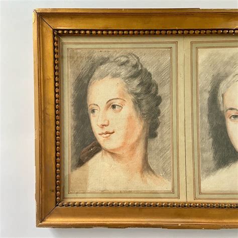 Proantic Charmante paire de portraits au pastel du début du 19ème s