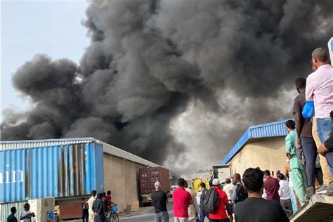 Dubai Fire Incident Warehouse Fire Blankets Area In Thick Smoke