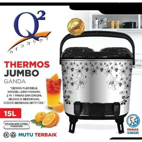 Termos Air Q2 8115 Termos 2in1 Panas Dan Dingin Kapasitas Jumbo 15