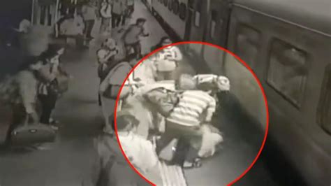 On Cam Rpf Jawan Saves Life Of A Woman Passenger At Dadar Railway