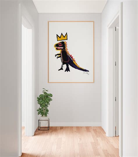 Jean Michel Basquiat Dino Print Basquiat Dinosaur Wall Art Etsy