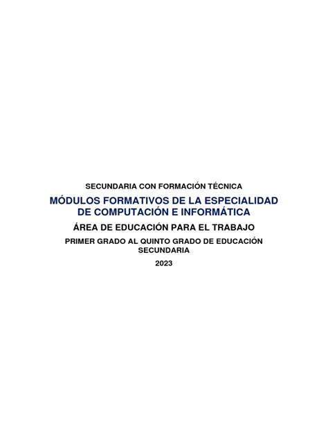 Modulo Formativo - Computacion e Informatica | PDF | Periférico ...