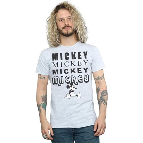 Disney Mickey Mouse Sitting Grigio Abbigliamento T Shirts A Maniche