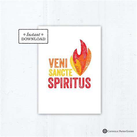 Come Holy Spirit Catholic Confirmation Greeting Card LATIN, Instant ...