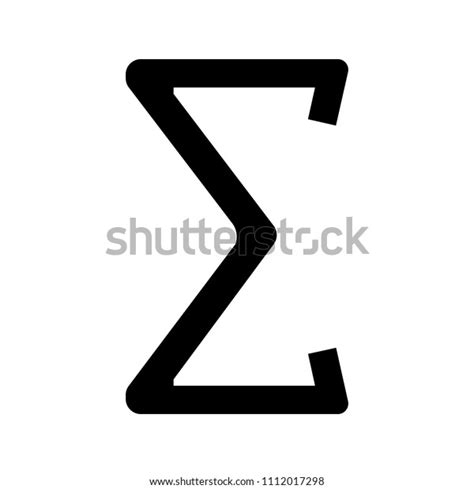 Summation Glyph Icon Sum Total Math Stock Vector Royalty Free