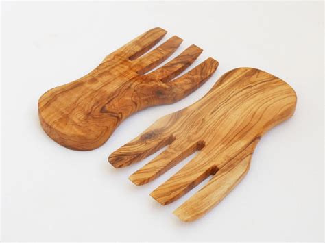 Olive Wood Salad Mixing Serving Utensils Set Olive Wood