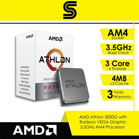 Amd Athlon G Ghz Am Processor With Radeon Vega Graphic Shopee