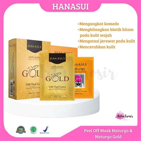 Jual Hanasui Gold Anti Aging Peel Off Mask Peach Extract Oily To Normal