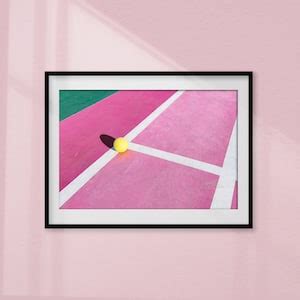 WALL ART Pink Tennis Court, Retro Poster, Wall Print, Digital Download, Poster, Vintage Decor ...