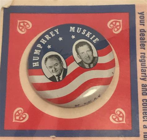 Vintage Humphrey Muskie Presidential Campaign Button Pin Ebay