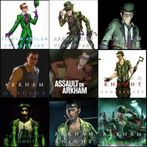 Evolution Of Riddler In The Arkhamverse Which Riddler Is Your Favorite