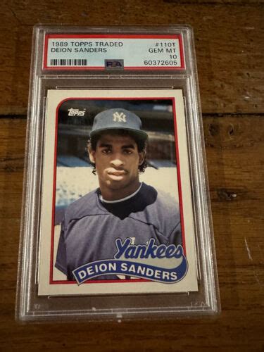 Topps Traded T Deion Sanders Rookie New York Yankees Psa