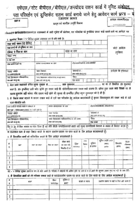 [PDF] राजस्थान राशन कार्ड करेक्शन फॉर्म | Ration Card Correction Form ...