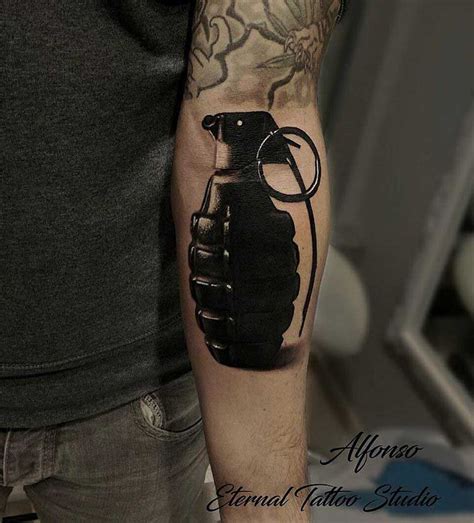 Grenade Tattoo on Arm - Best Tattoo Ideas Gallery