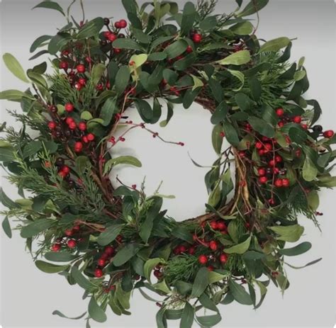 Red Berry And Mixed Christmas Foliage 60cm Wreath Christmas Wreath Door Wreath Table Wreath Free