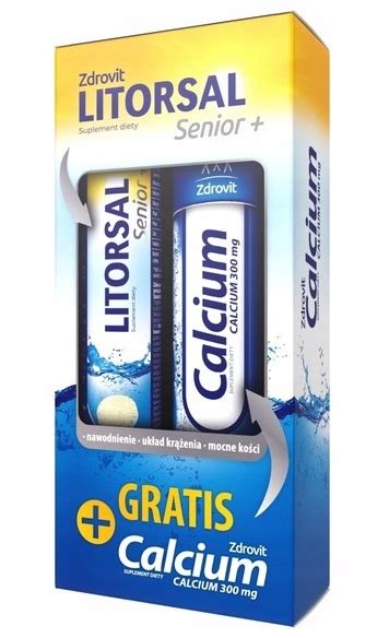 Zdrovit Litorsal Senior elektrolity 24 tabl musujące calcium 20 tabl