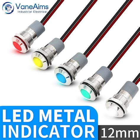 Vaneaims Mm Metal Led Luz Indicadora Fia O L Mpada De Sinal Imperme