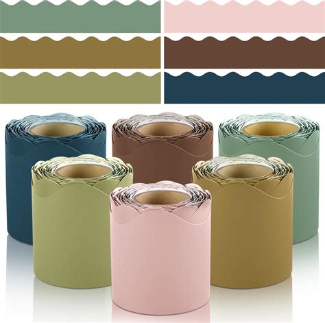 Taobary 6 Rolls Colorful Borders For Bulletin Board