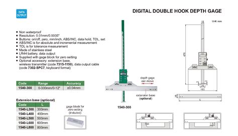 Digital Double Hook Depth Gage Insize Co Ltd