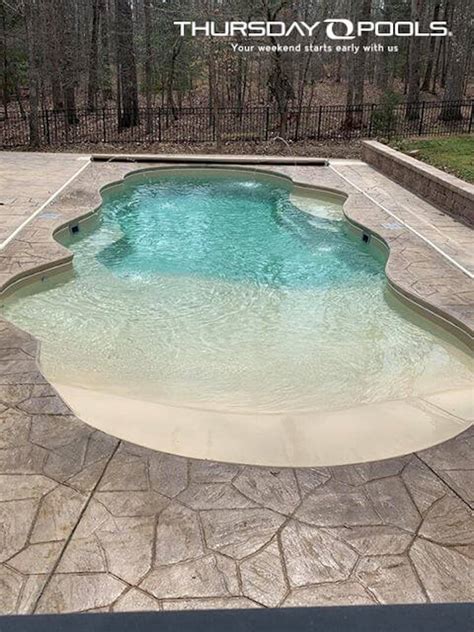 Sandal Beach Entry Fiberglass Pool - Thursday Pools