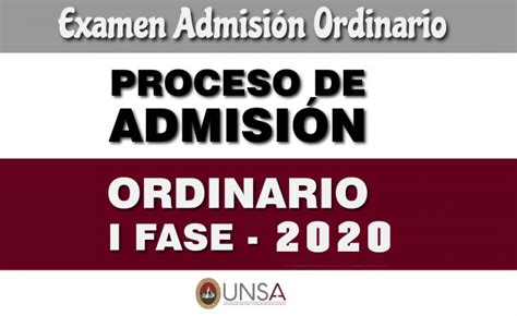 Examen Admisi N Unsa Fase I Universidad Nacional De San Agust N