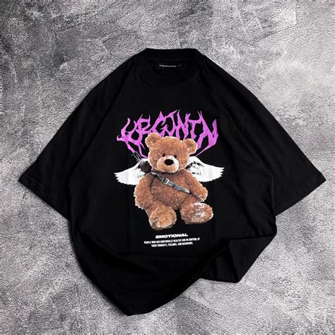 Jual Kaos Distro Atasan Oversize Bear Bersayap Bisa Cod Baju Lengan