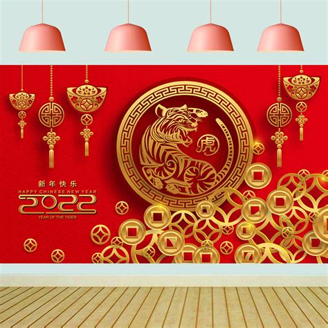 Sun Chinese New Year Decoration Supplies Large Fabric Happy New