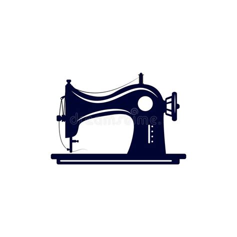 Sewing Machine And Scissors Silhouette For Sewing Stock Vector