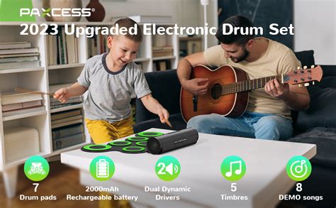 Amazon Paxcess Electronic Drum Set Roll Up Drum Practice Pad Midi