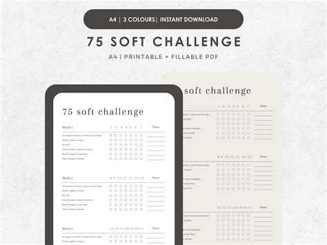 75 Soft Challenge 75 Soft Challenge Tracker 75 Soft Challenge Printable ...