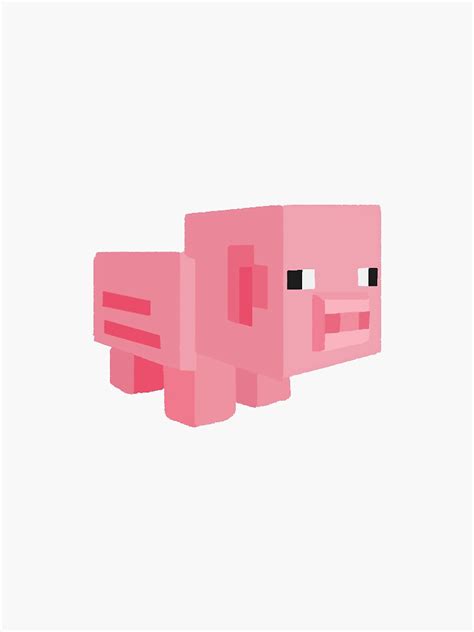 "Minecraft pig" Sticker for Sale by Scaredmushroom | Redbubble