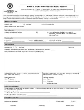 Fillable Online Nance Position Authorization Form Fax Email Print