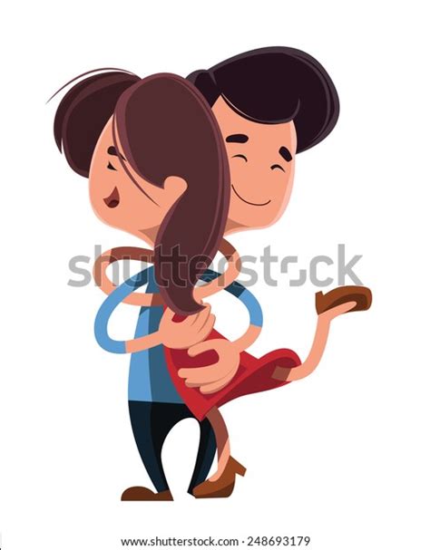 Couple Hugging Each Other Vector Illustration เวกเตอร์สต็อก ปลอดค่าลิขสิทธิ์ 248693179