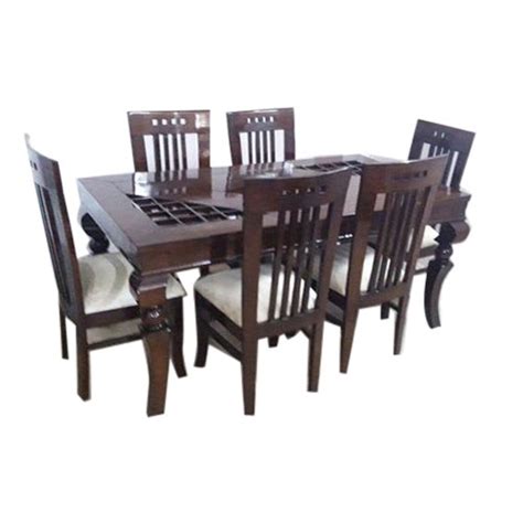 Shayra Rectangular Seater Teak Wood Dining Table Sets For Hotel At