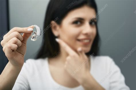 Behind The Ear Hearing Aid Stock Image F036 9375 Science Photo Library