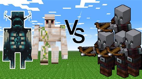 Warden İron Golem Vs Pillager Ordusu Epik Minecraft Savaşı Youtube