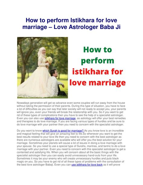 Ppt How To Perform Istikhara For Love Marriage Powerpoint