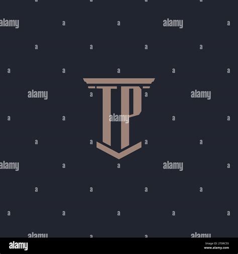 TP initial monogram logo with pillar style design Stock Vector Image ...