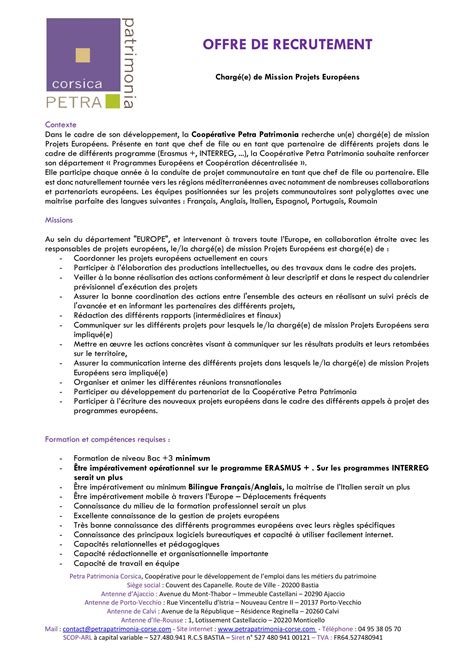 Fiche De Poste Charg De Mission Eu Pdf Docdroid