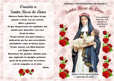 Comienza La Novena En Honor A Santa Rosa De Lima En De Mayo El Sol