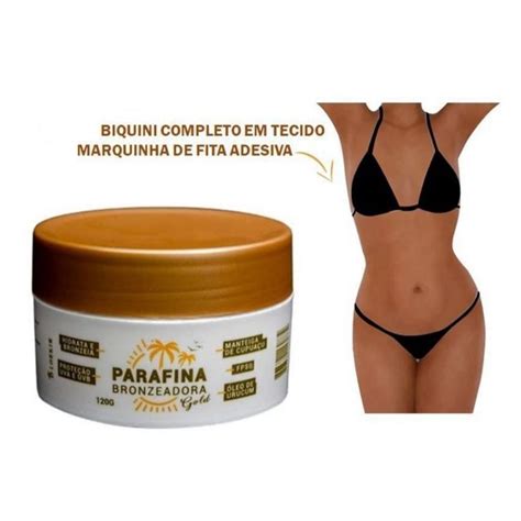 01 Parafina Bronzeadora Gold 120G 01 Biquíni para Marquinha tipo Fita