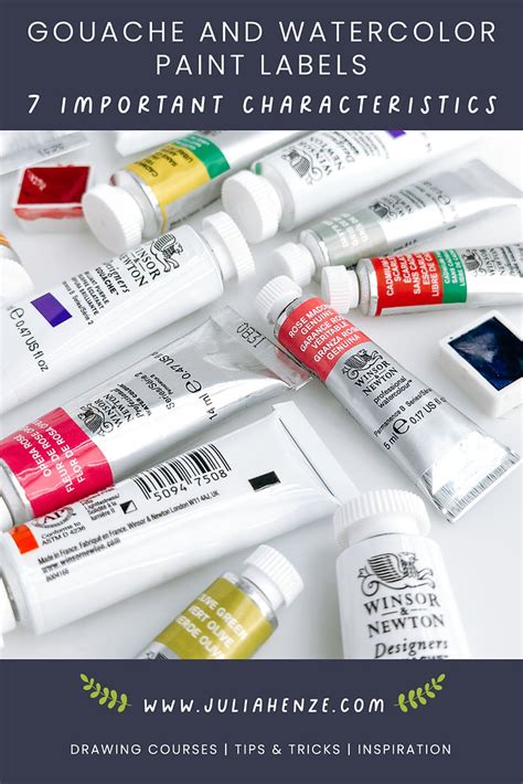 GOUACHE AND WATERCOLOR PAINT LABELS 7 IMPORTANT CHARACTERISTICS